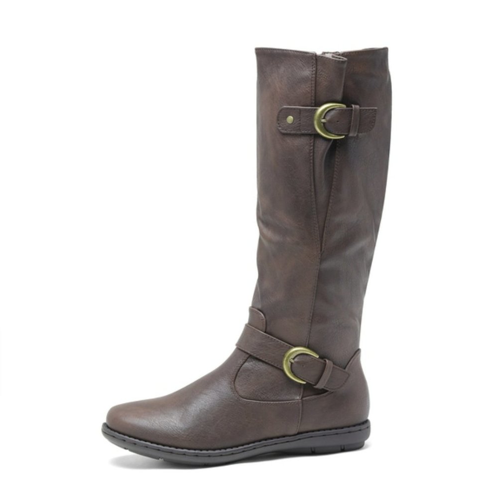 Dream Pairs Shoes Fur Knee High Wide Calf Boots